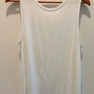 White Sleeveless Tank Top - Size Large